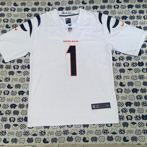 Nike Jamal Chase Cincinnati Bengals No. 1 White Jersey - Picture 1 of 6